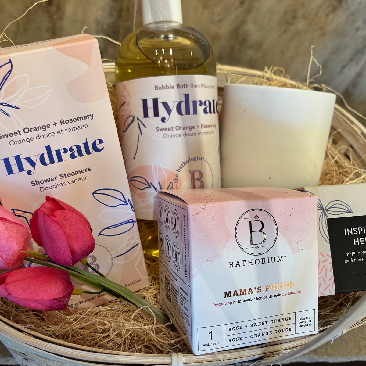 Ease Mother's Day Basket filled with spa products